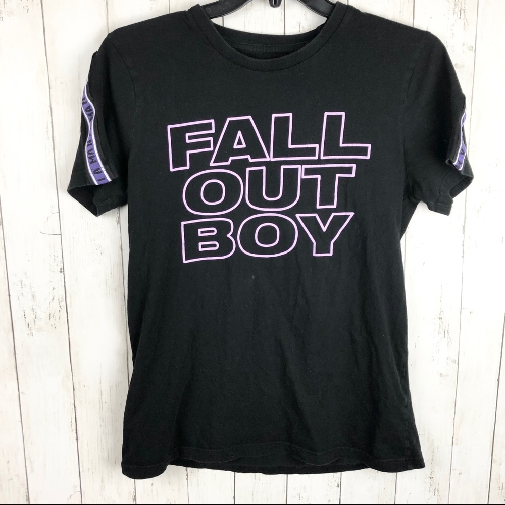 Fall Out Boy Neon Purple Black TShirt Size Medium